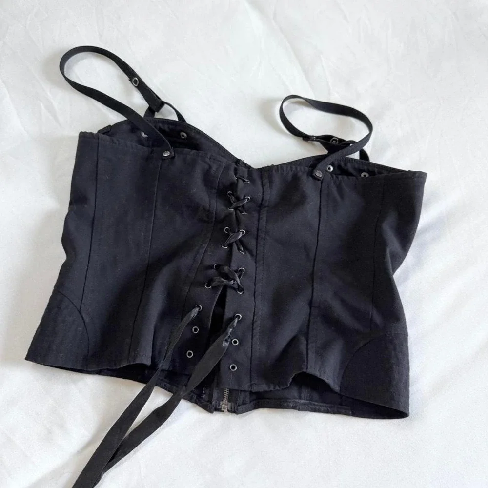 Y2K‎ black corset bustier top Bisou Bisou size 4